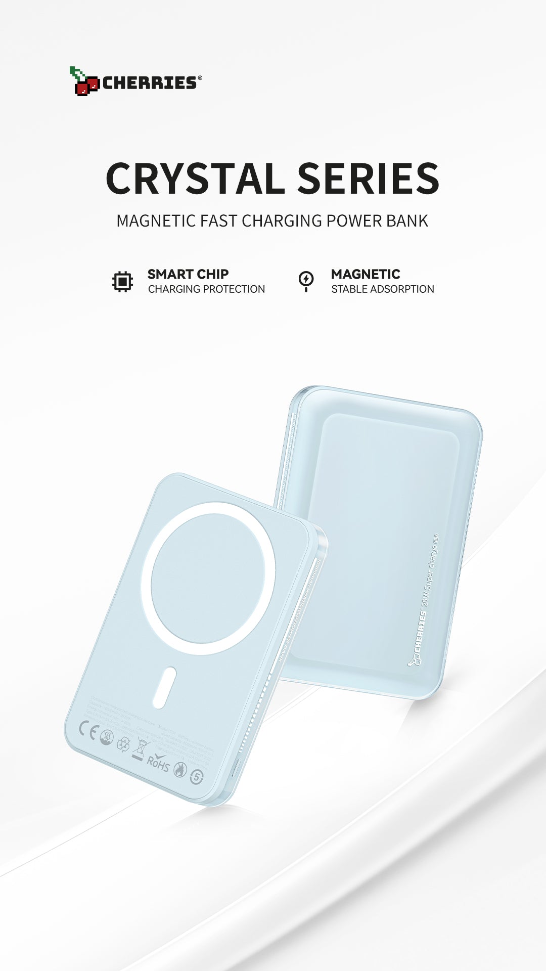 Cherries MagSafe Powerbank 10.000mAh – Ice Blue