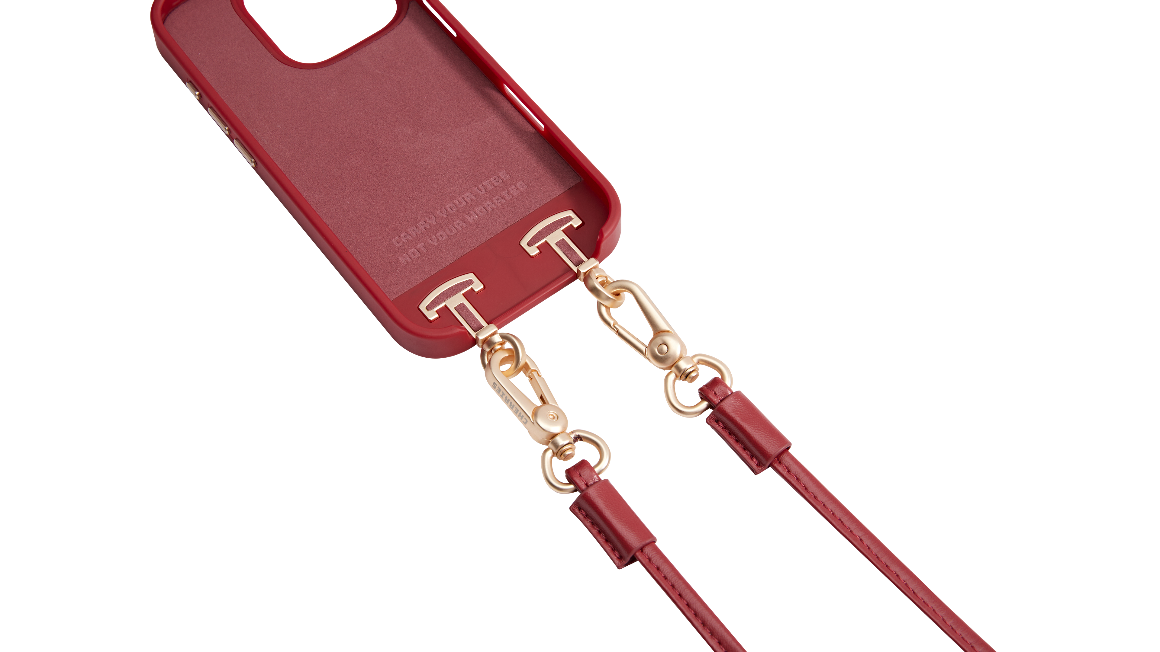 CHERRIES Free Hand Lanyard Case – Cherry Red