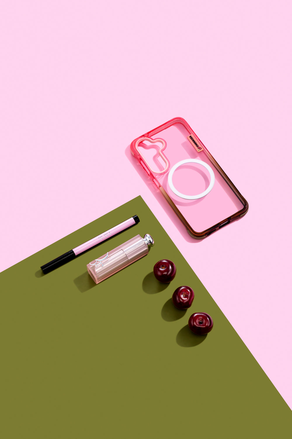 CHERRIES Defender MagSafe Case –  Pink Olive