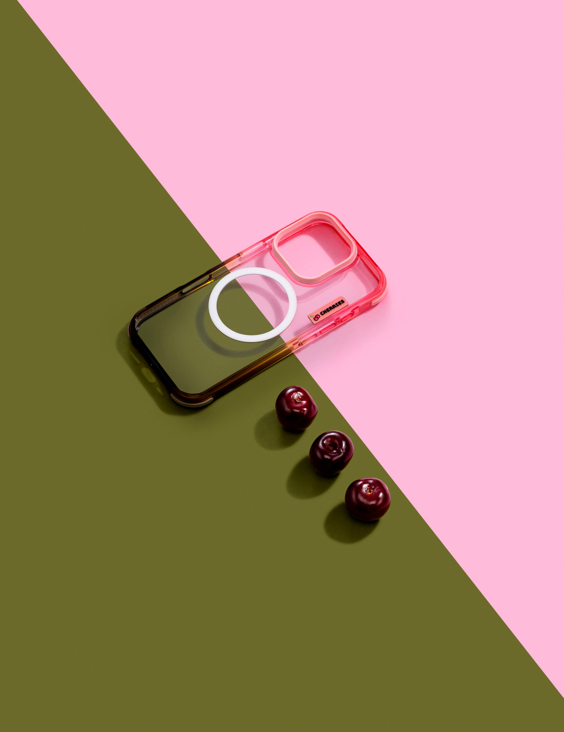 CHERRIES Defender MagSafe Case –  Pink Olive