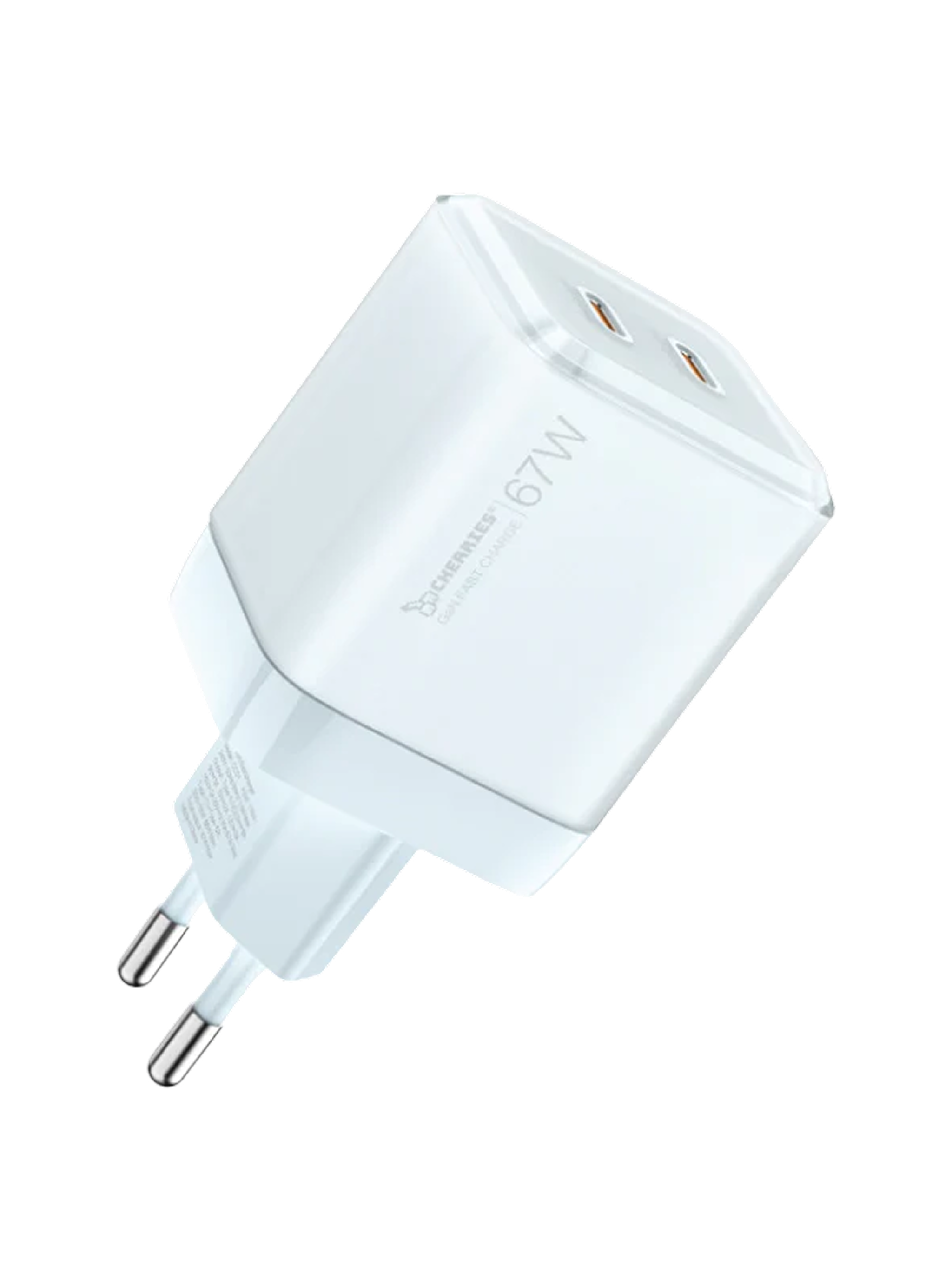 Cherries 67W USB-C Fast Charger + USB-C Cable – Ice Blue