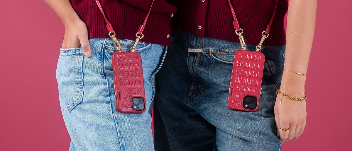 CHERRIES Free Hand Lanyard Case – Cherry Red